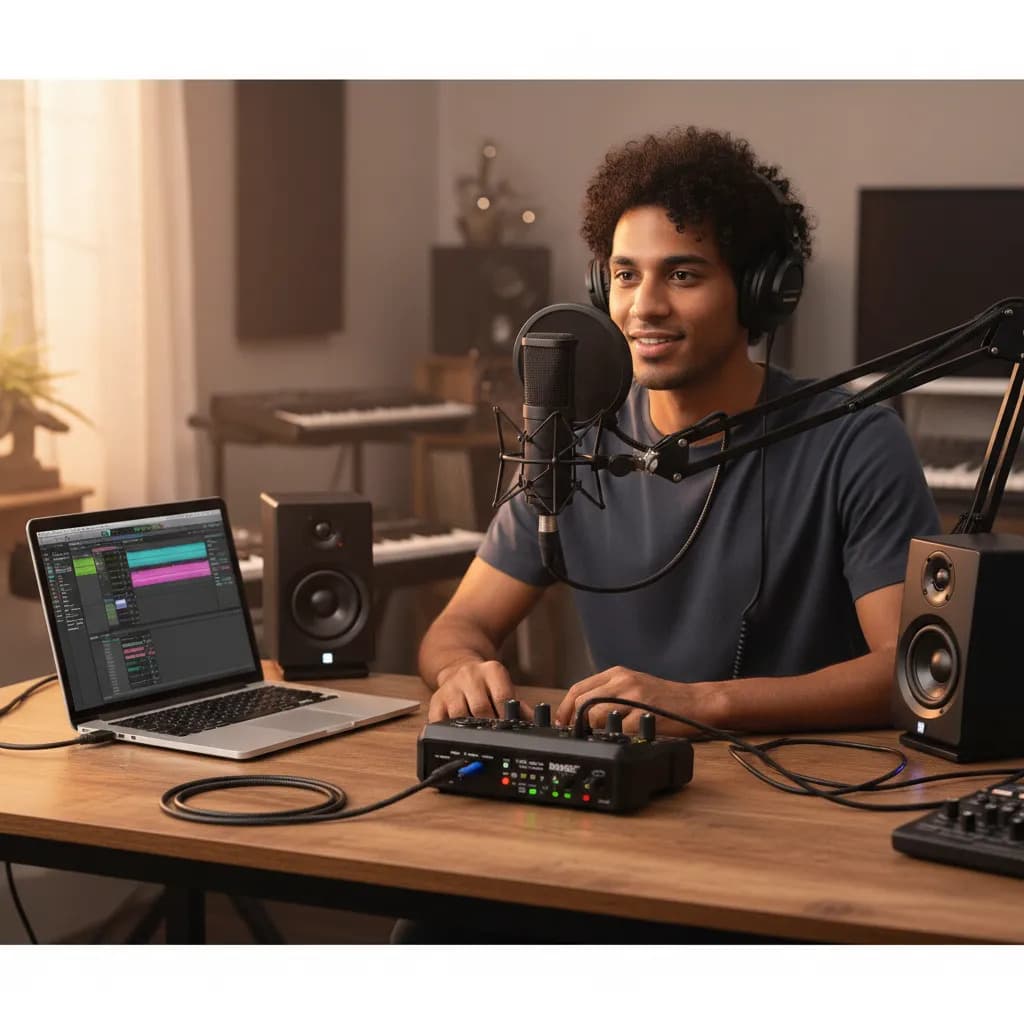 Interface De Áudio Usb Bomge Instrumentos De Gravação Preto 5v - 4